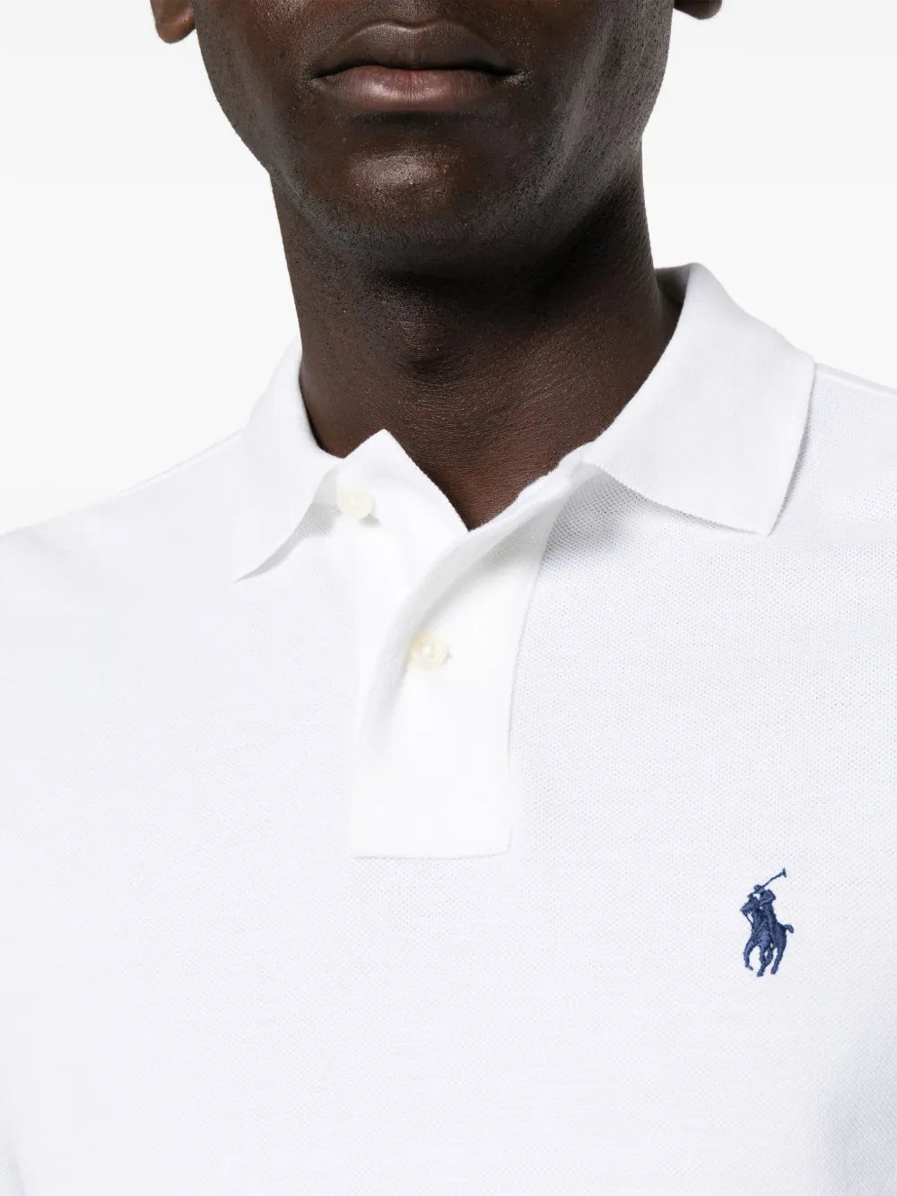 Camisa polo de manga comprida bordada com pony