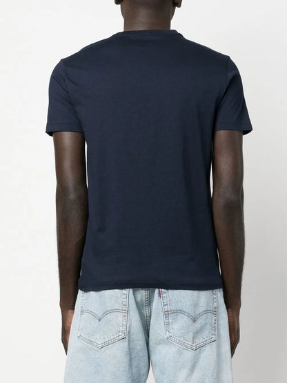 camiseta de algodão com logotipo bordado