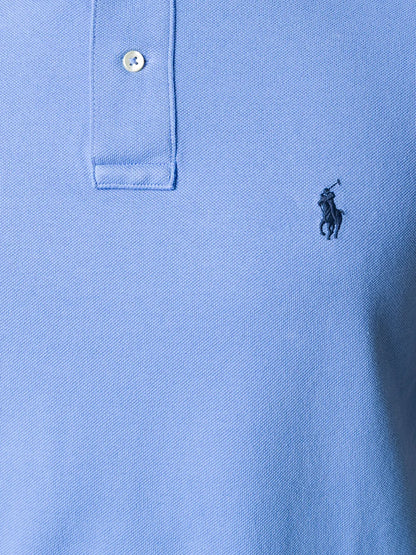 camisa polo de manga curta com logotipo bordado