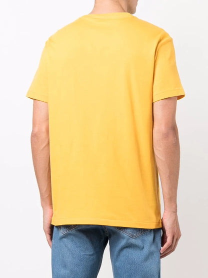 camiseta de manga curta com logotipo bordado