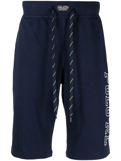 shorts esportivos com estampa de logotipo