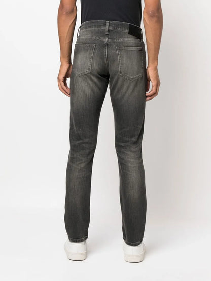 jeans de cintura baixa e corte slim