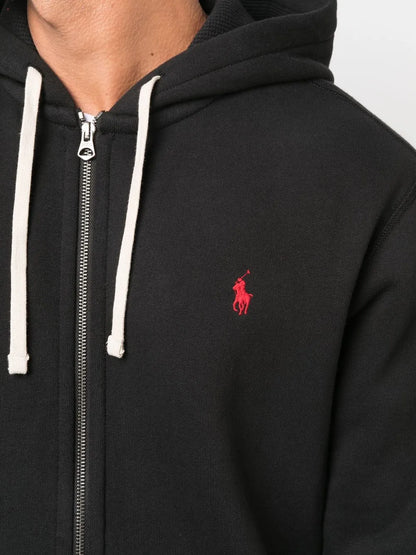 moletom com capuz e zíper com logotipo bordado