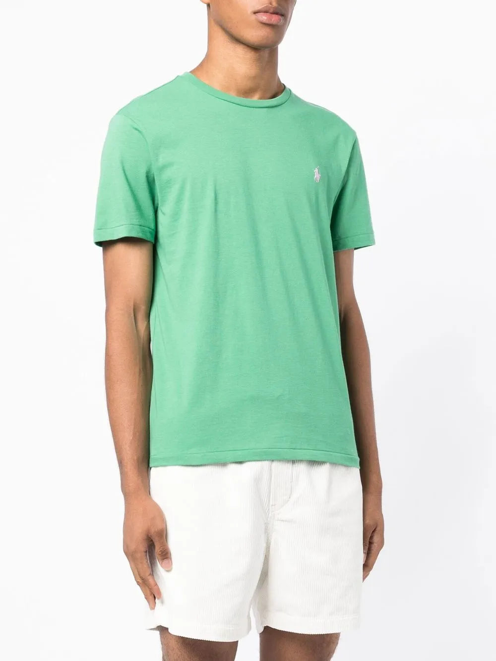 camiseta de algodão com logotipo bordado