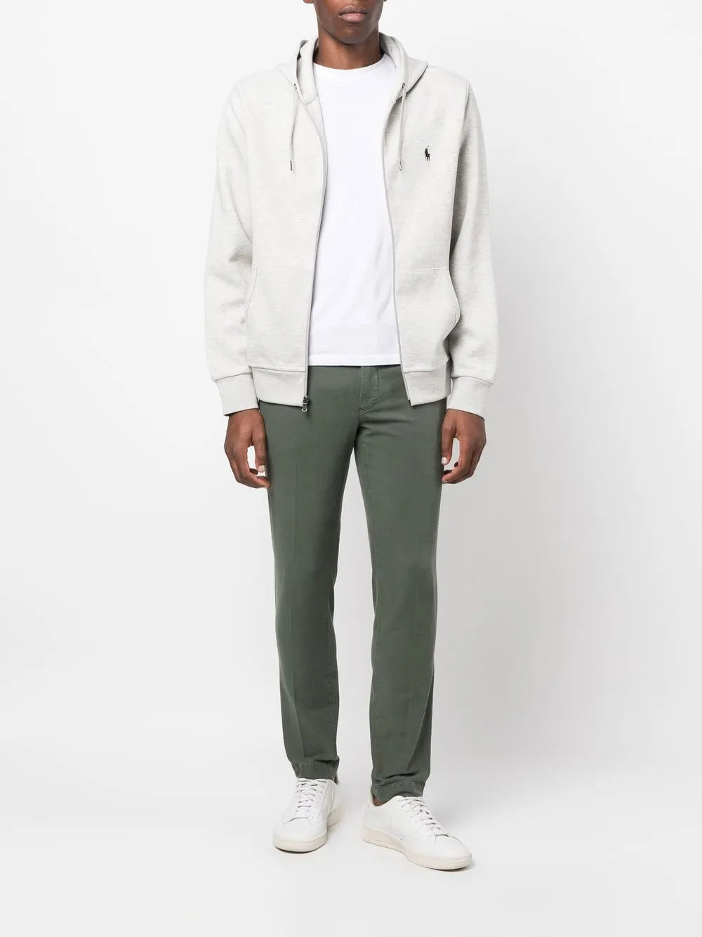 Moletom com capuz e zíper com logotipo de pônei