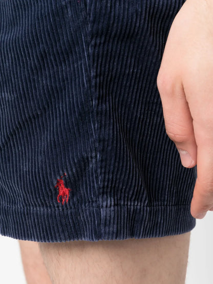 shorts de veludo cotelê com cordão
