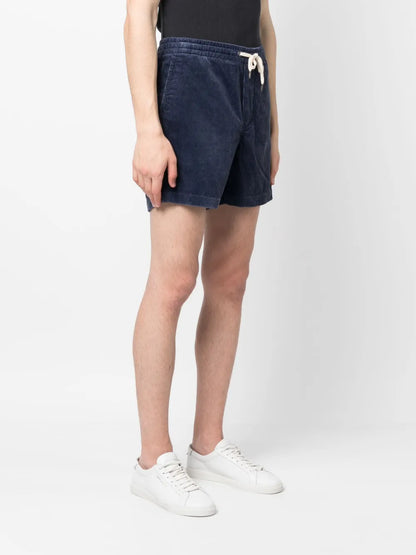 shorts de veludo cotelê com cordão