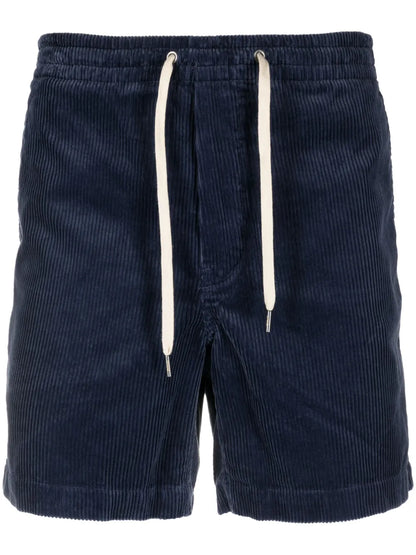 shorts de veludo cotelê com cordão