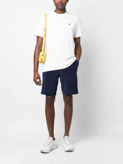 camiseta de algodão com logotipo bordado