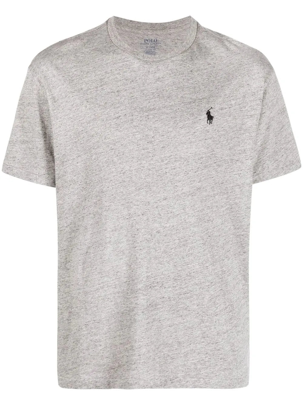 camiseta de algodão com bordado de logotipo