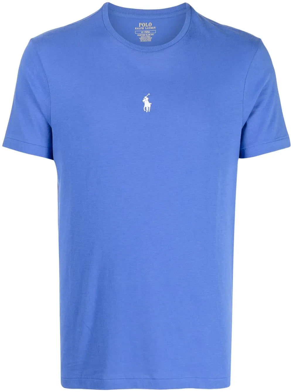 camiseta slim fit com logotipo bordado