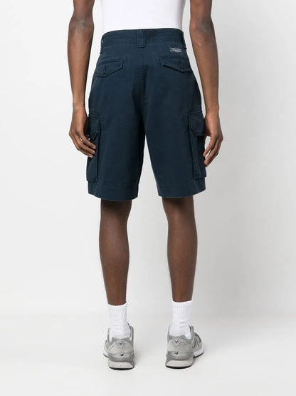 shorts cargo de algodão com patch de logotipo