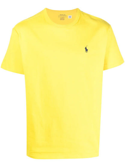 camiseta de algodão com logotipo bordado