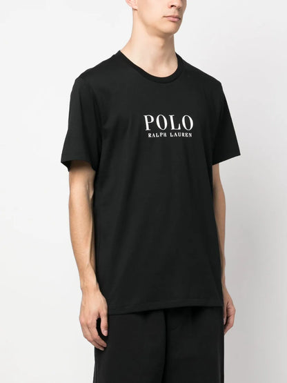 camiseta de algodão com estampa de logotipo