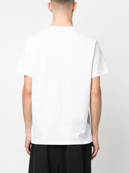 camiseta de algodão com estampa de logotipo