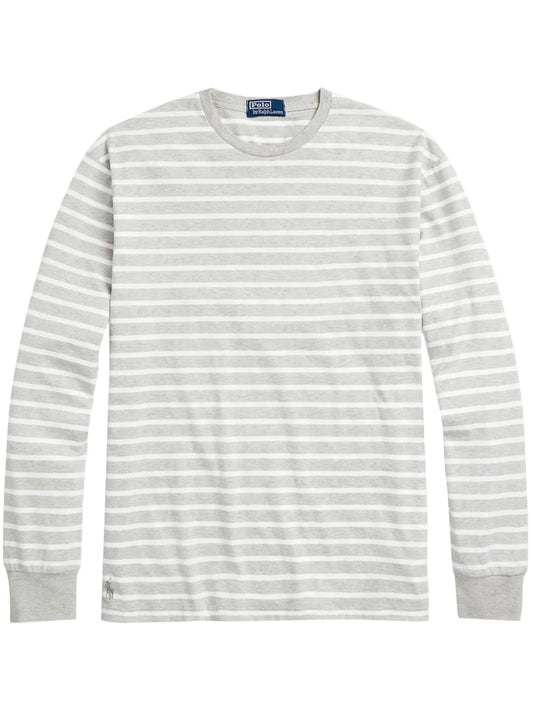 camiseta de algodão com estampa listrada