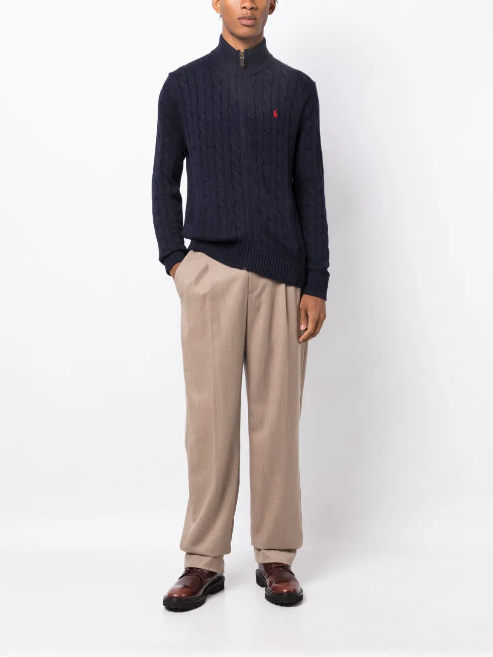 cardigan de algodão tricotado