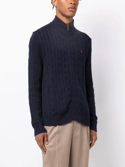 cardigan de algodão tricotado