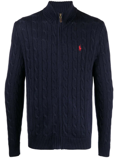 cardigan de algodão tricotado