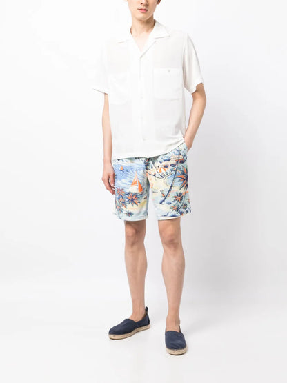 Shorts de corrida Terry Palm-print