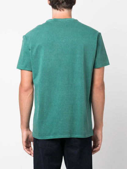 camiseta de algodão com bolso no peito