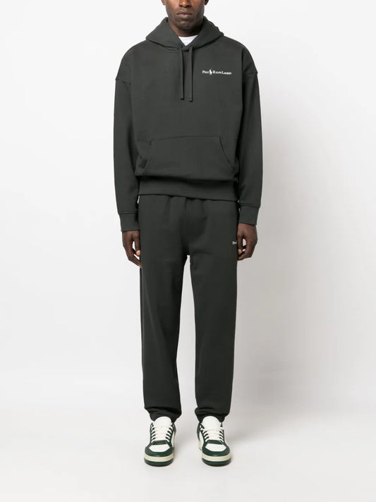 calças esportivas com estampa de logotipo