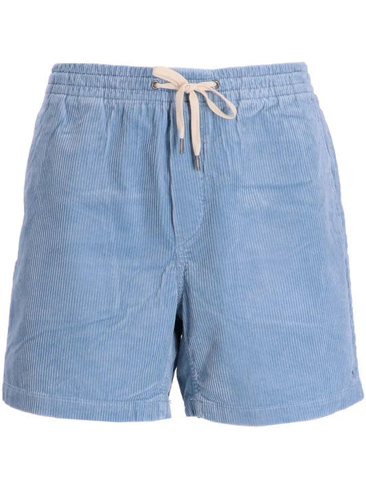 shorts de veludo cotelê com cordão