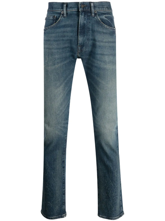 jeans slim fit de cintura baixa