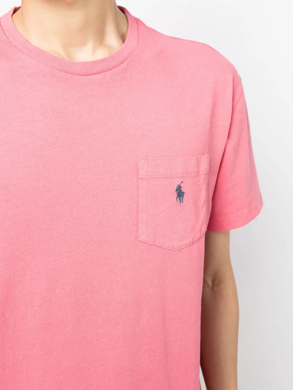 camiseta de manga curta com motivo bordado