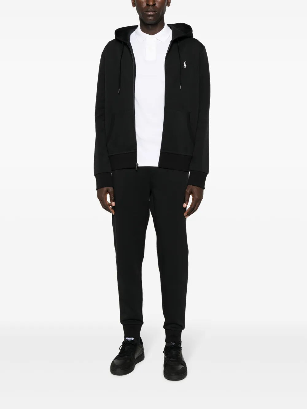 Camisa polo de manga comprida bordada com pony