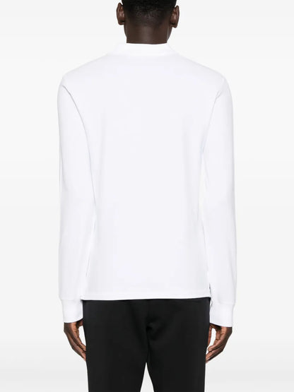 Camisa polo de manga comprida bordada com pony