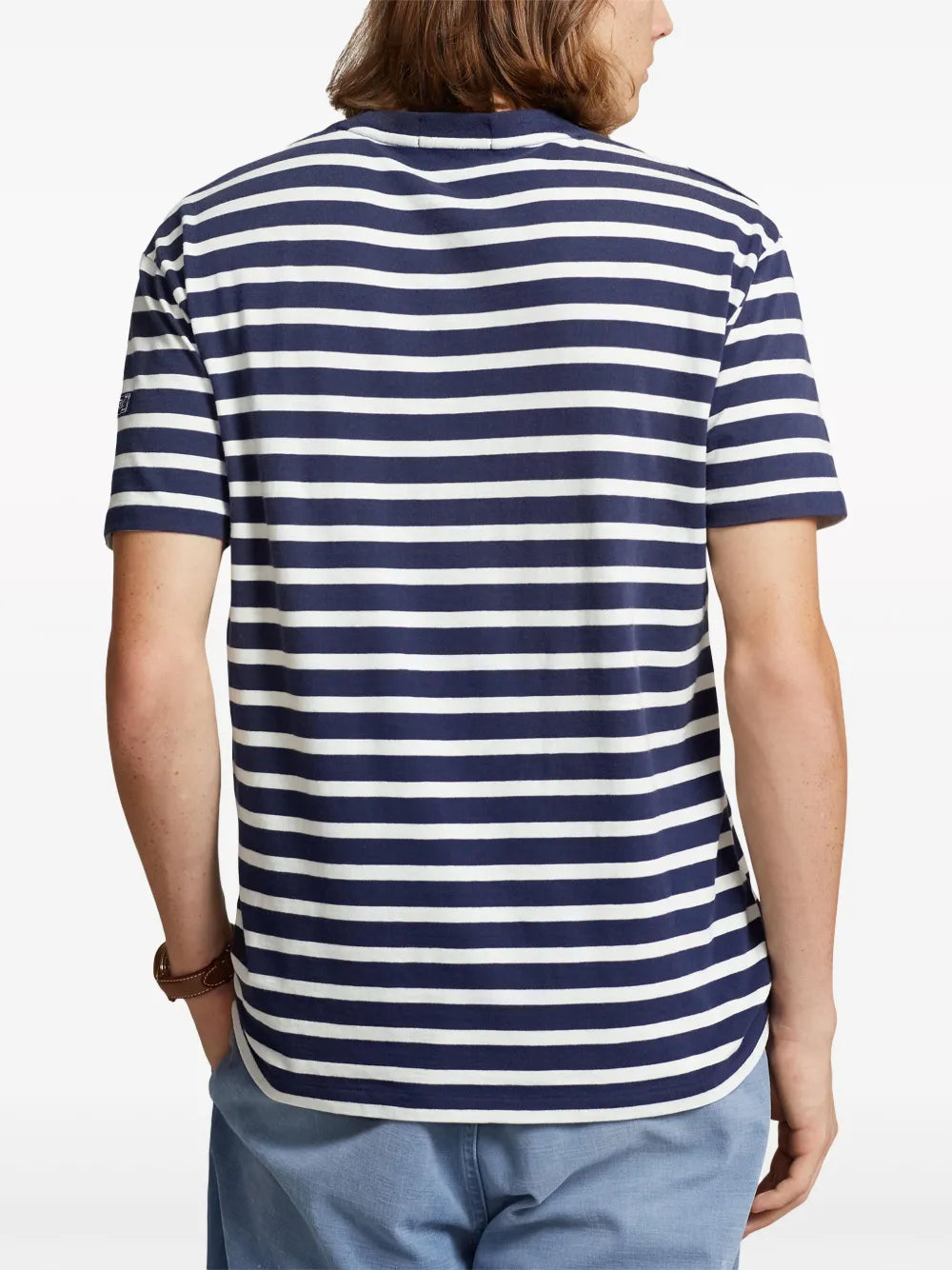 camiseta de algodão com patch de logotipo