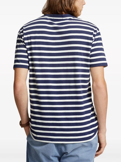 camiseta de algodão com patch de logotipo