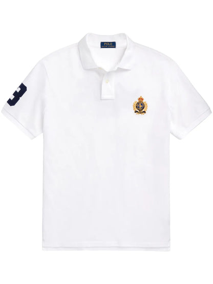 Camisa polo de algodão bordada Triple Pony