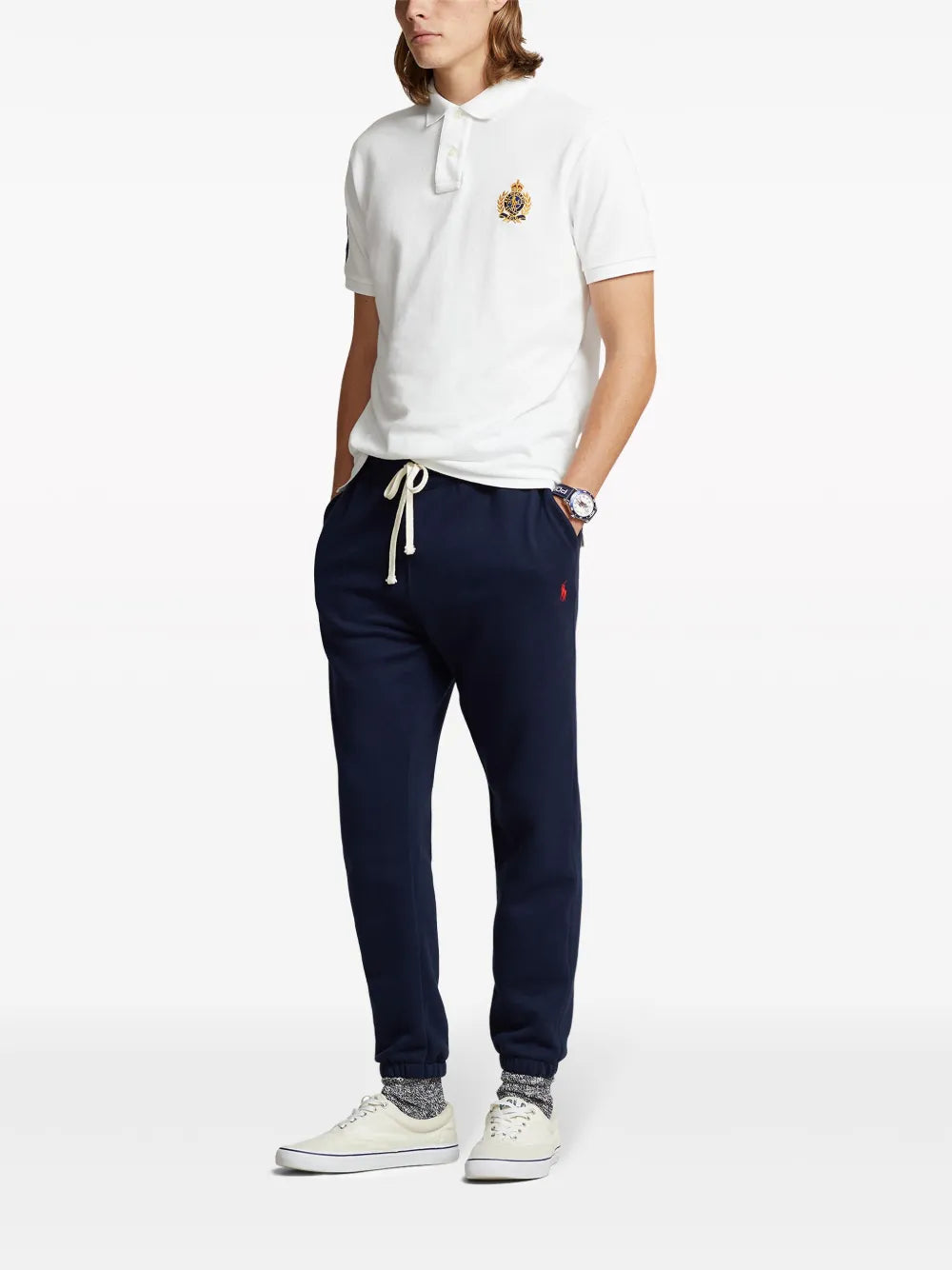 Camisa polo de algodão bordada Triple Pony