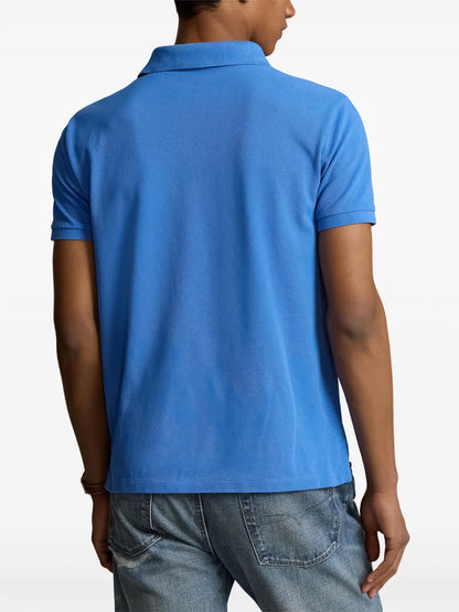 Camisa polo de algodão bordada com urso Polo