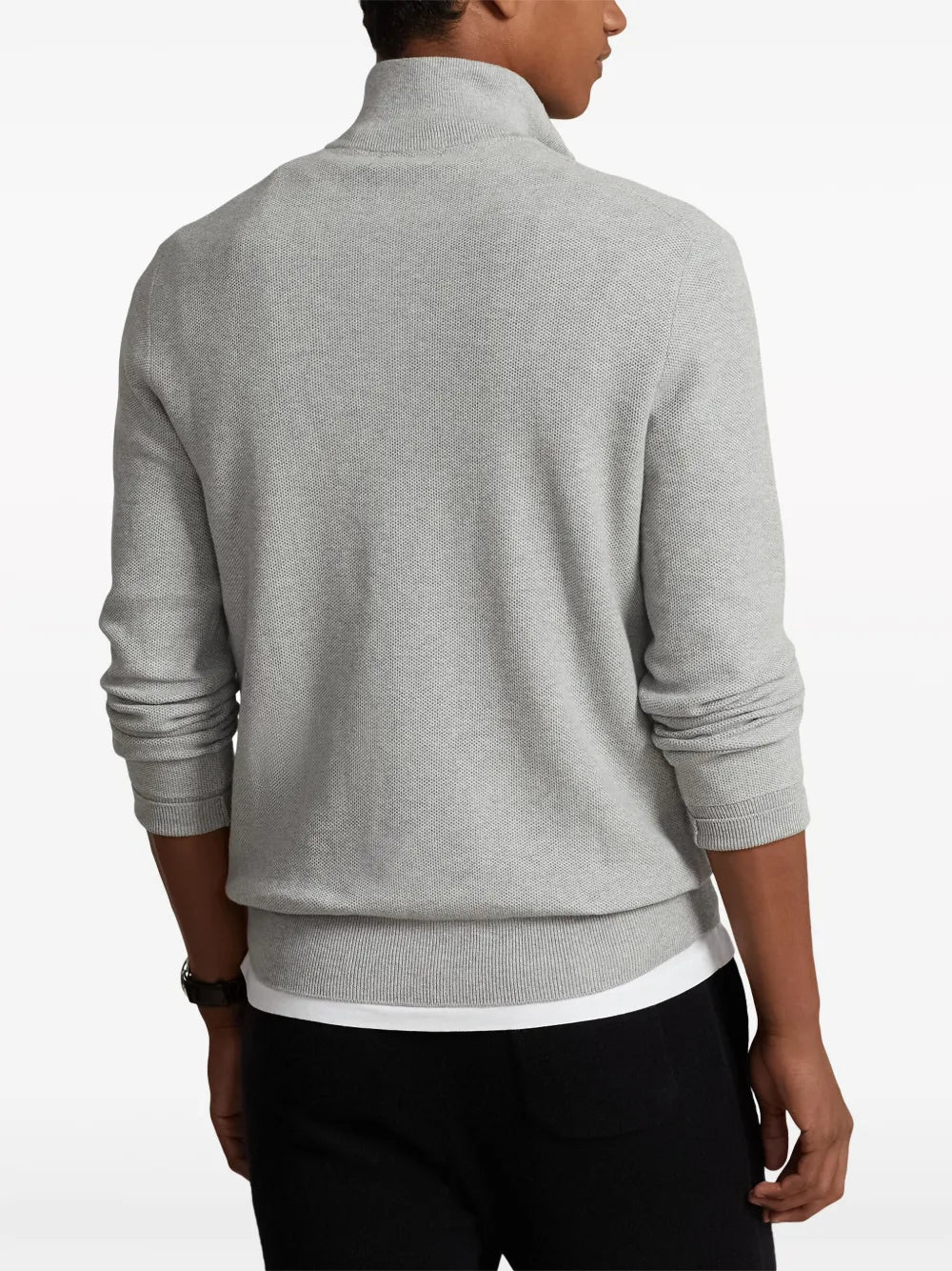 Blusa Polo Pony com meio zíper