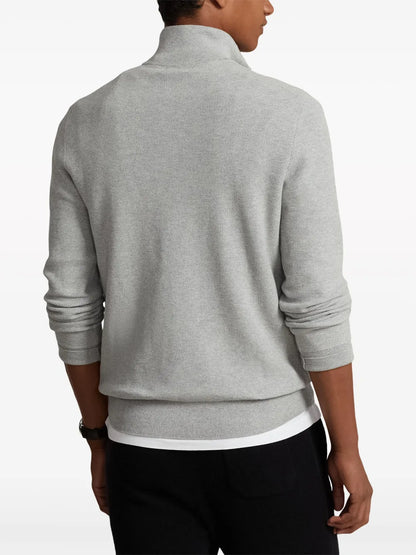 Blusa Polo Pony com meio zíper
