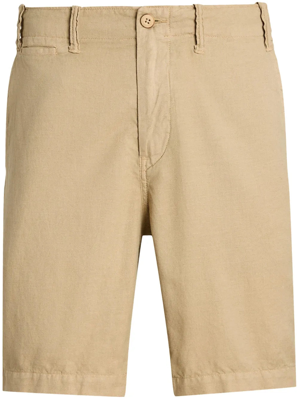 shorts chino de mistura de algodão e linho