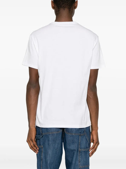 camiseta de algodão com logotipo bordado