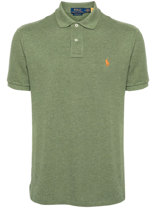 camisa polo piqué com logo bordado