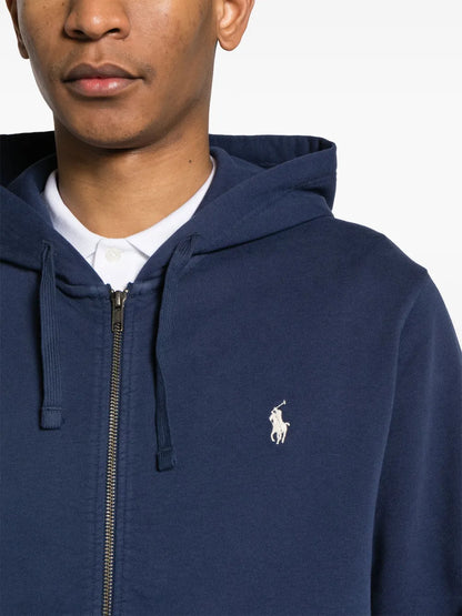 Moletom com capuz de algodão bordado Polo Pony