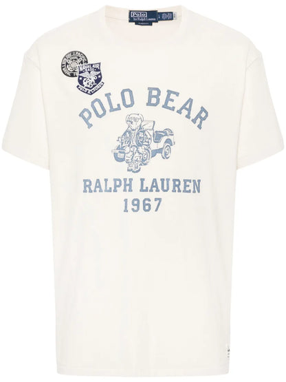 Camiseta Polo com estampa de urso