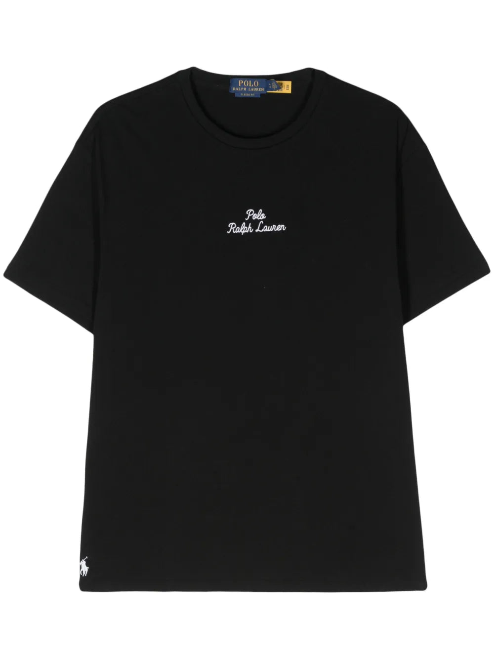 camiseta de algodão com logotipo bordado