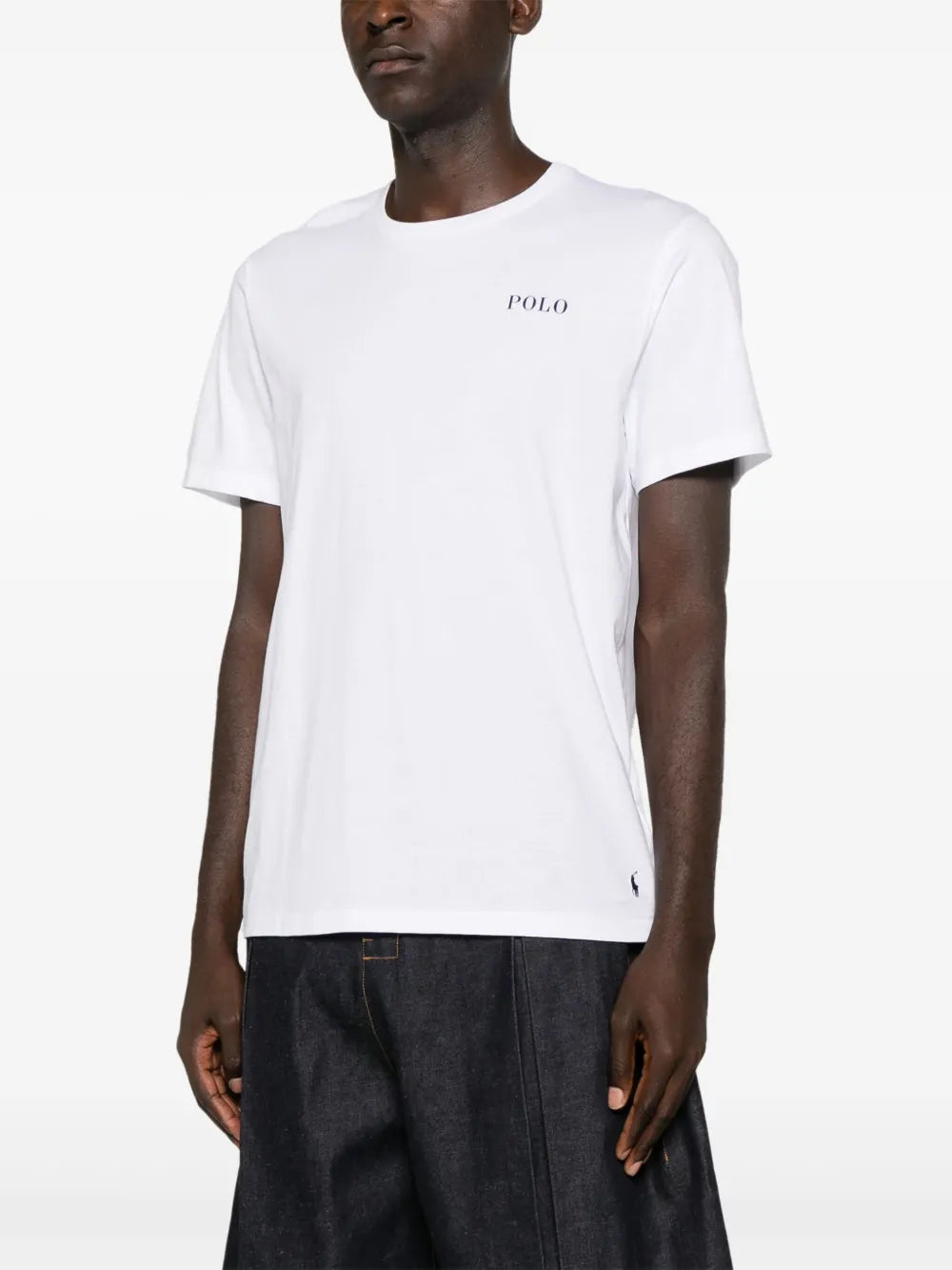 camiseta de algodão com estampa de logotipo