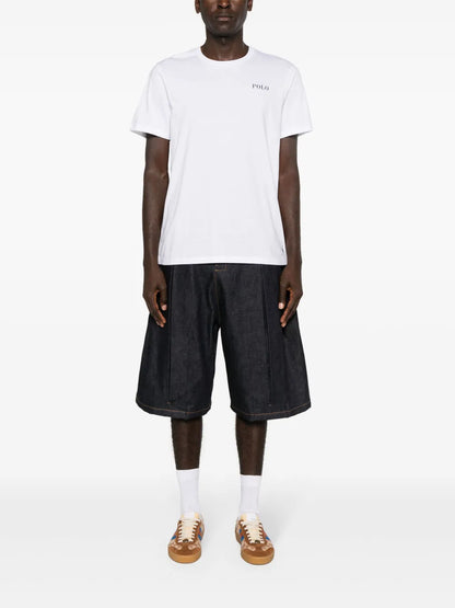 camiseta de algodão com estampa de logotipo