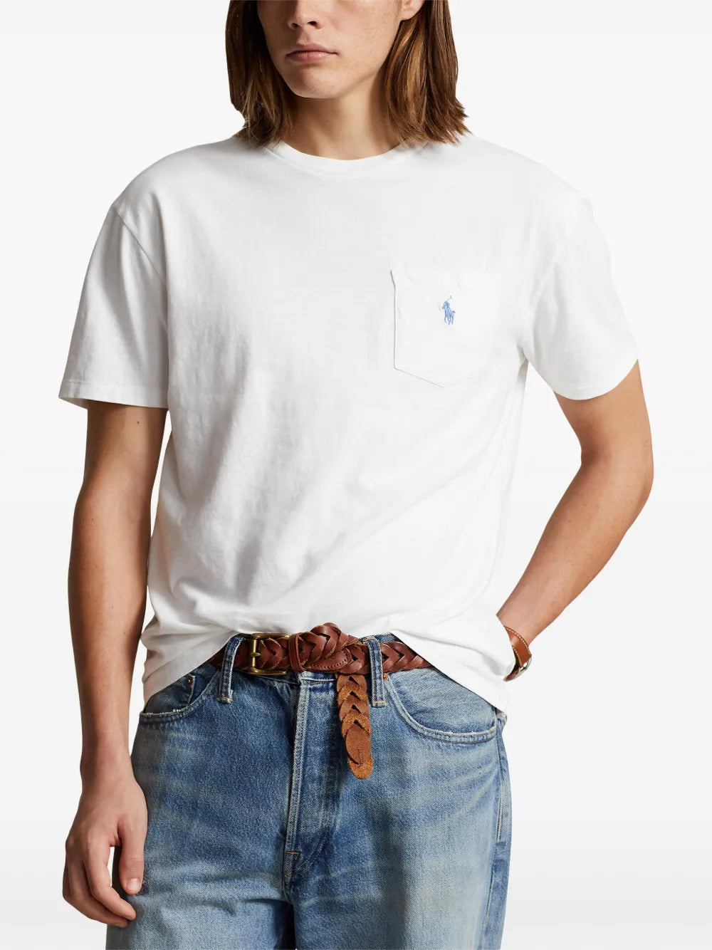 Camiseta Polo Pony de algodão e linho