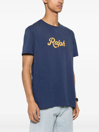 camiseta de algodão com estampa de logotipo