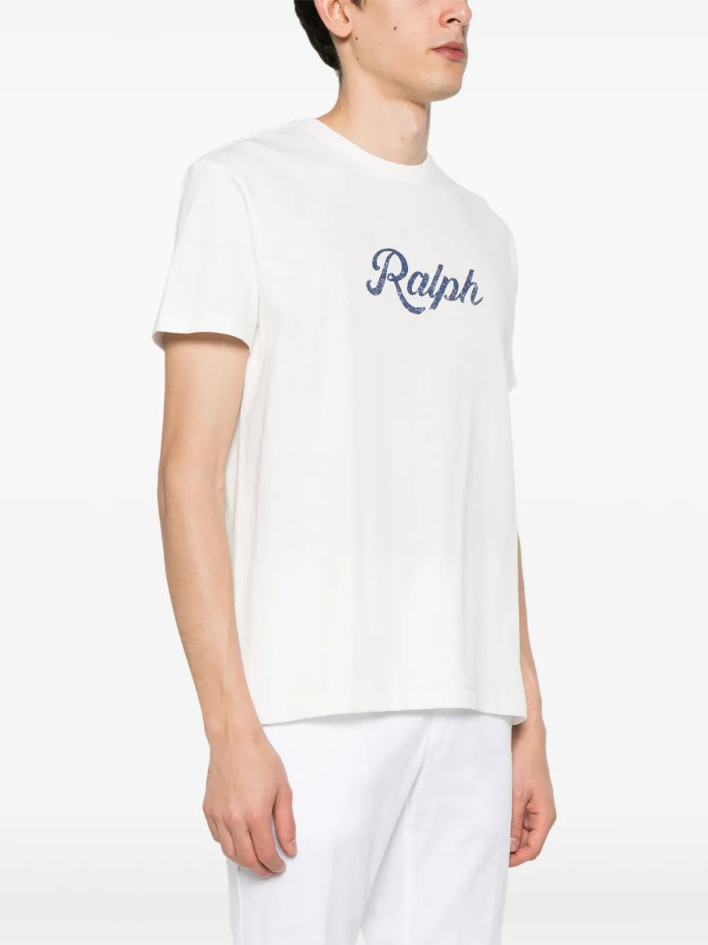 camiseta de algodão com estampa de logotipo