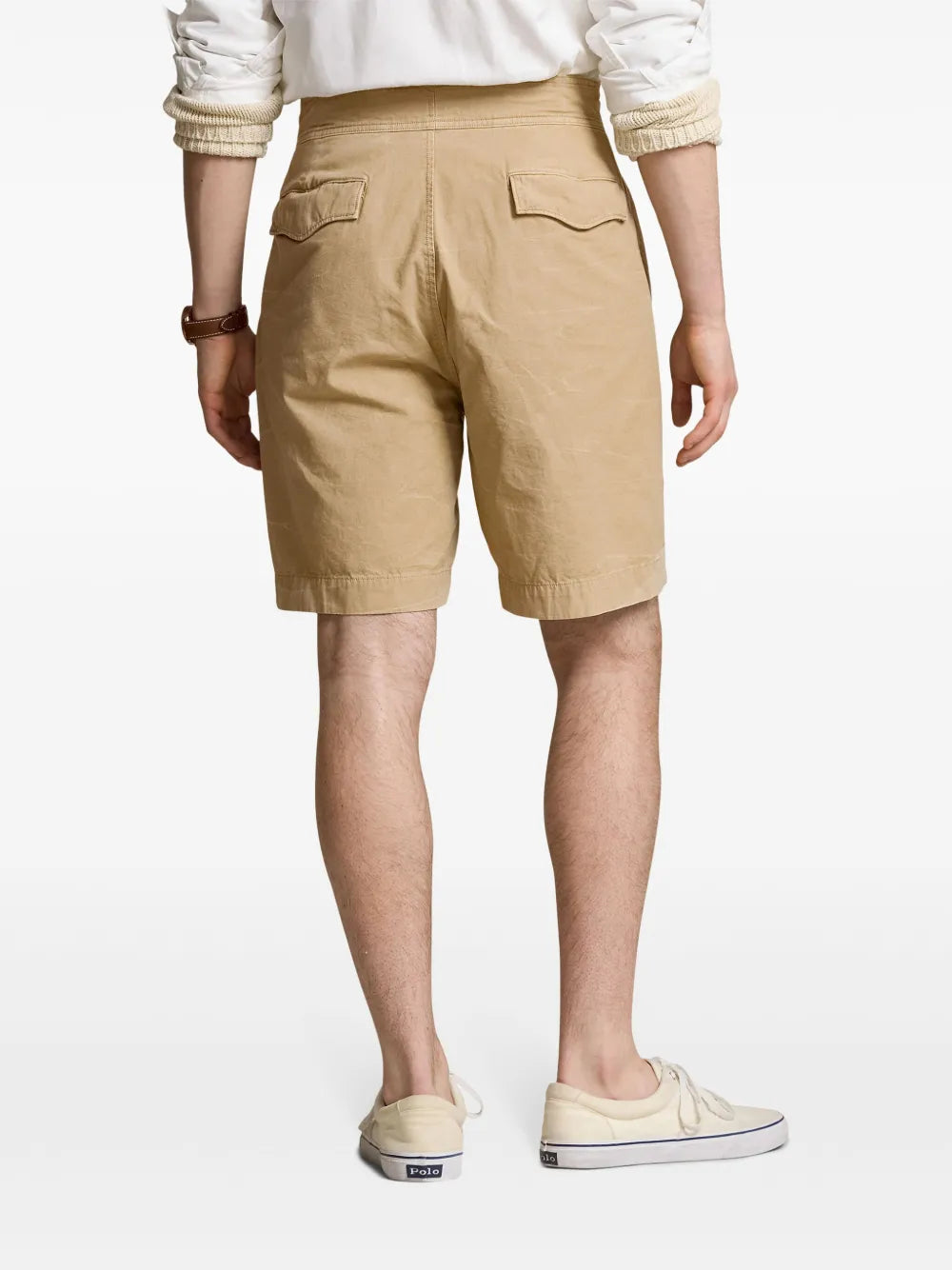 shorts de algodão com cinto